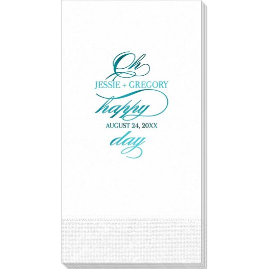 Romantic Oh Happy Day Guest Towels